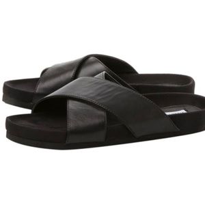 Steve Madden Cross Leather Slides in 39/8 US